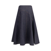 Denim midi skirt